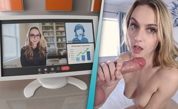 JDVR virtual reality vr porn scene 667 Conference call cock-up featuring Chloe Toy